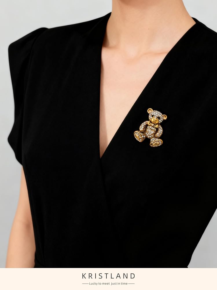 Amazon.com: Vintage Bear Brooch Full Crystal Animal Brooch Pin